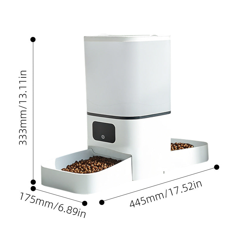 Smart WiFi Automatisk Kæledyrsfoderautomat – 6L Dobbelt Skål Tidsindstillet Foderdispenser til Katte og Hunde