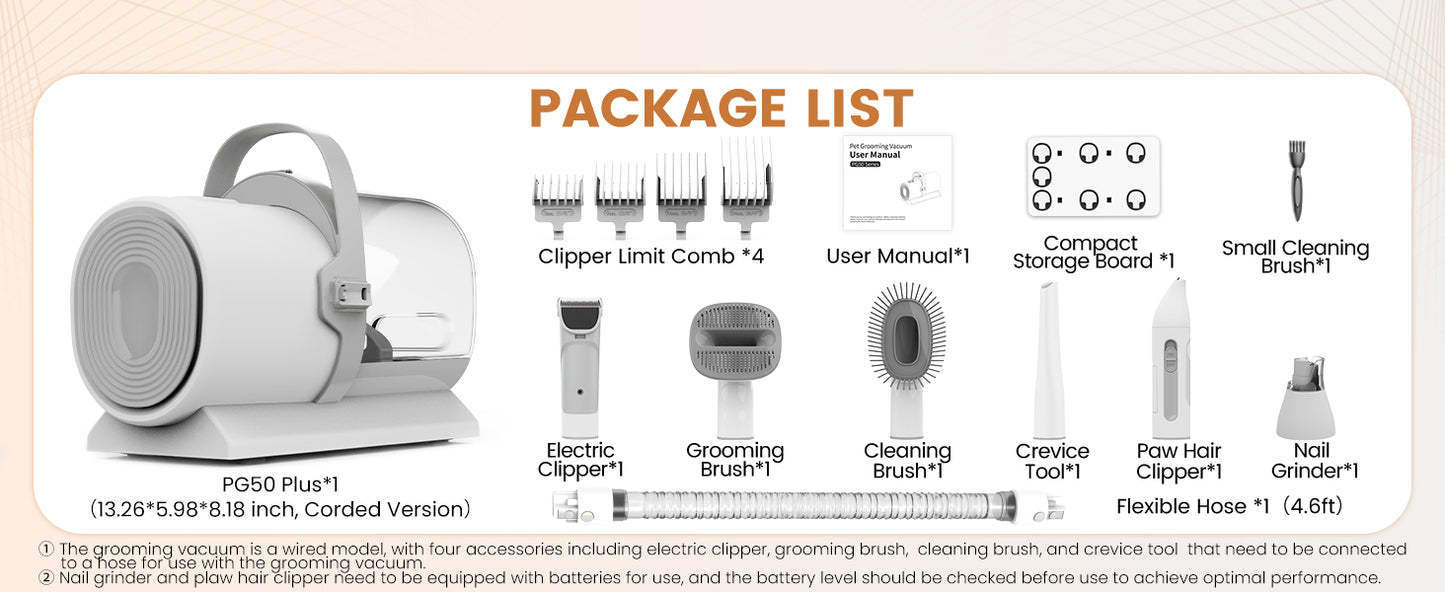 Dog Grooming Kit with Vacuum, Cat Clippers, Suction 99% Pet Hair, Professional Pet Grooming Kit with 7 Proven Tools for Shedding Grooming, Cat Dog Grooming Vacuum Kit